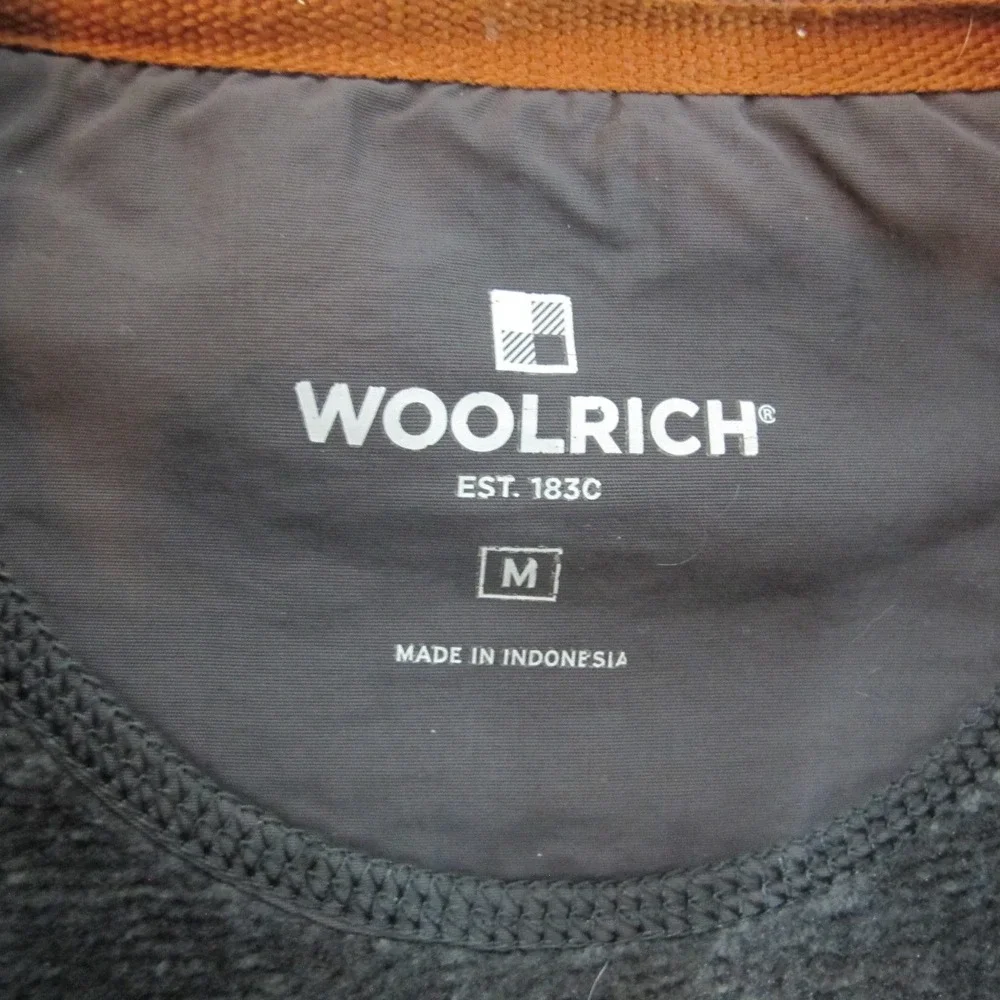 Woolrich 1/4 Snap Gray Long Sleeve Pullover Fleece Sweater Men's Medium‎